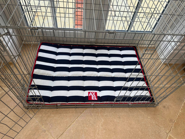 Coastal Stripe Dog Crate Mat — British Made — Axel Dog Beds