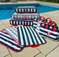 Load image into Gallery viewer, Coastal Stripe Dog Travel Bag — British Made — Axel Dog Beds - dog bed - Axel Dog Beds