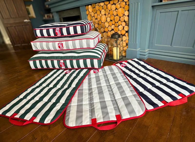 Coastal Stripe Dog Travel Mat — British Made — Axel Dog Beds