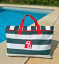 Load image into Gallery viewer, Coastal Stripe Dog Travel Bag — British Made — Axel Dog Beds - dog bed - Axel Dog Beds