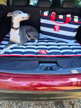 Load image into Gallery viewer, Coastal Stripe Dog Travel Mat — British Made — Axel Dog Beds - dog bed - Axel Dog Beds