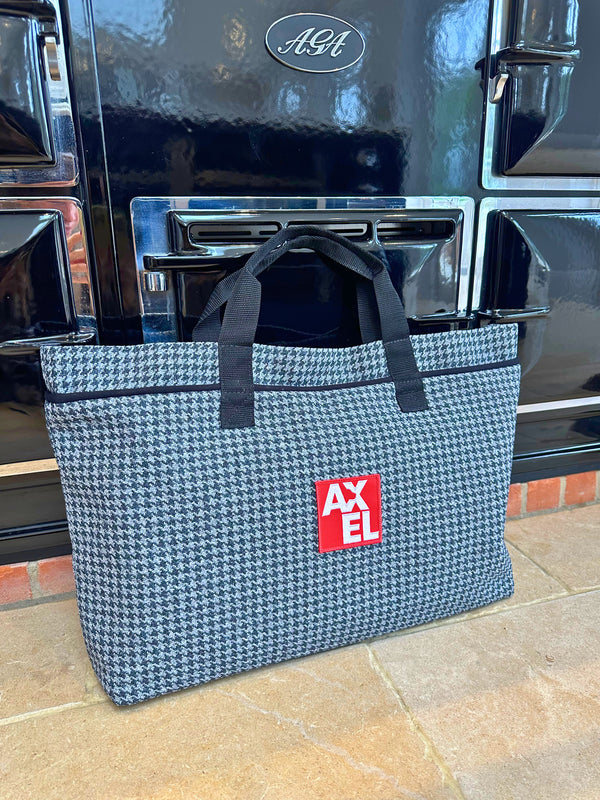 Houndstooth Dog Travel Bag — British Made — Axel Dog Beds