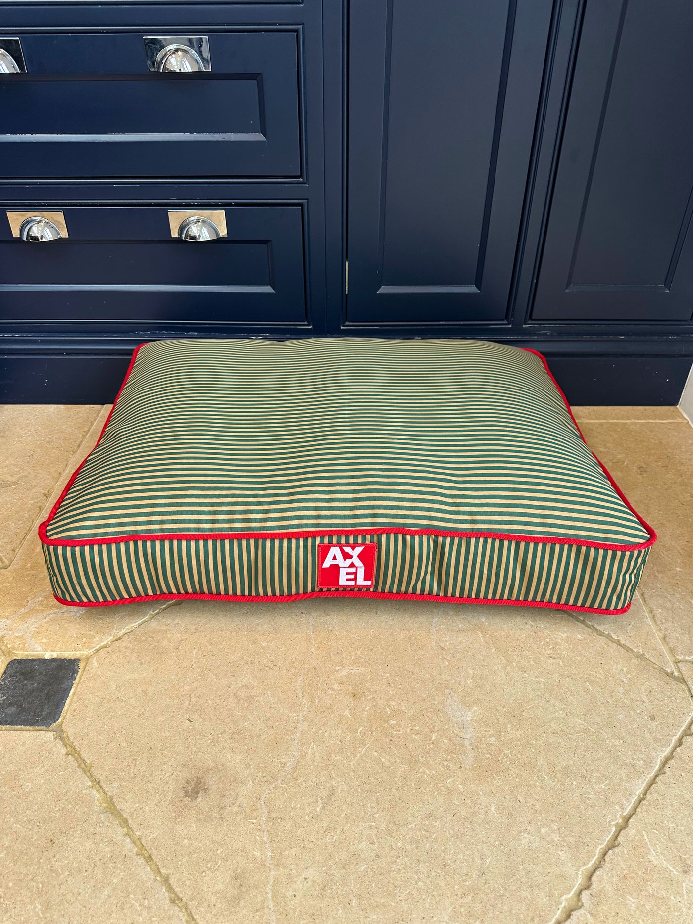 Marine Stripe Dog Bed Cover
