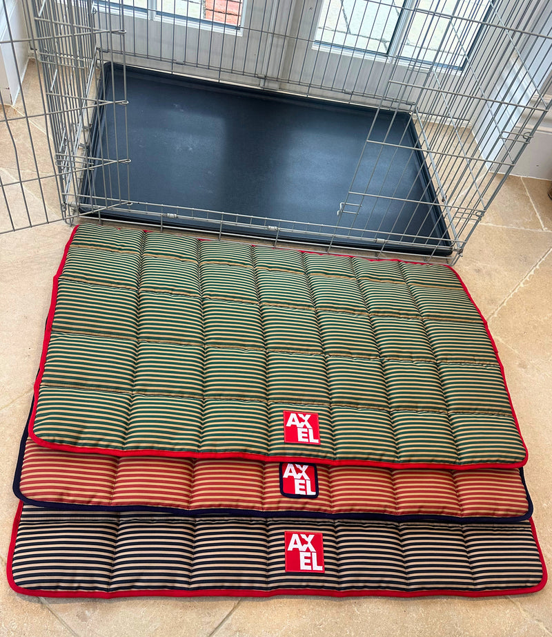 Marine Stripe Dog Crate Mat — British Made — Axel Dog Beds