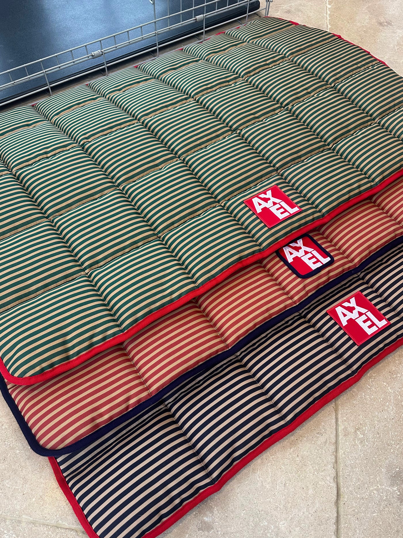 Marine Stripe Dog Crate Mat