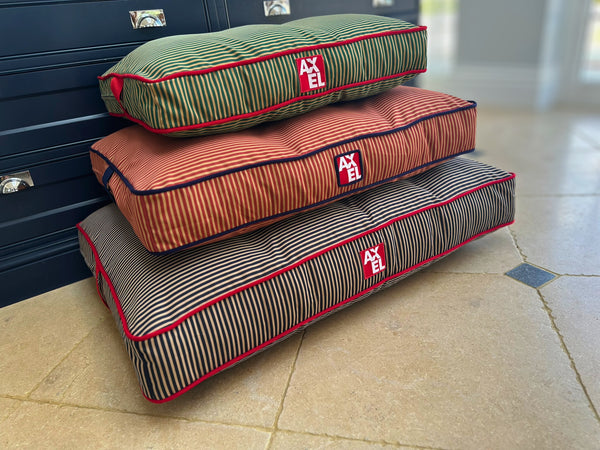 Marine Stripe Dog Bed Cover — British Made — Axel Dog Beds