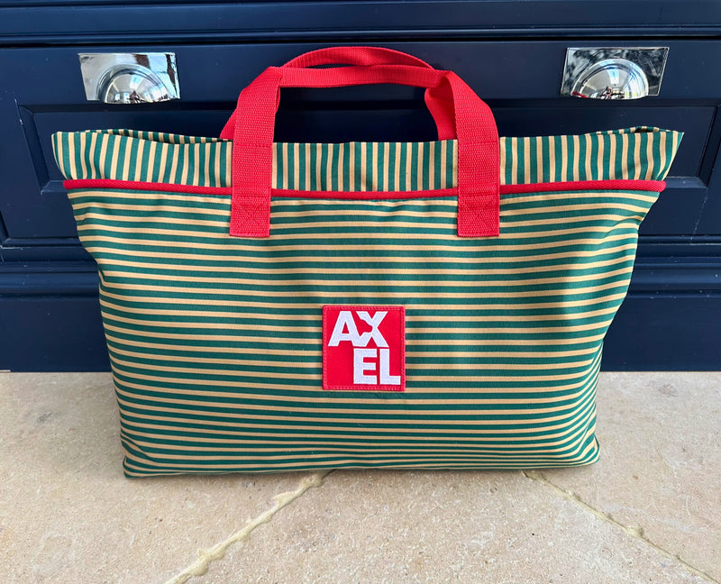 Marine Stripe Dog Travel Bag — British Made — Axel Dog Beds