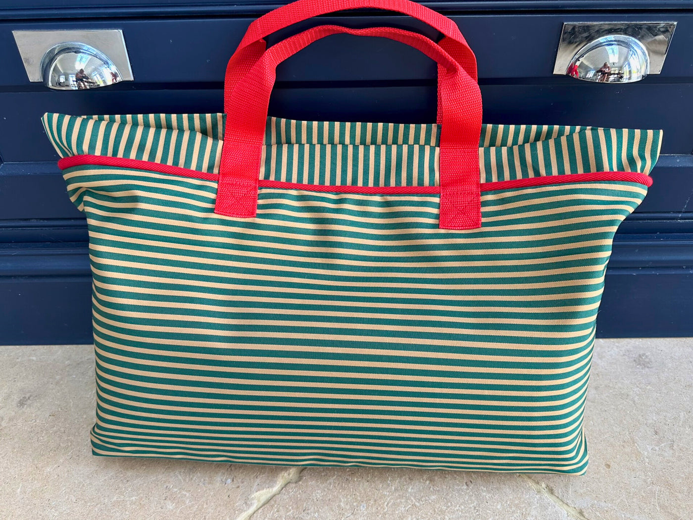 Marine Stripe Dog Travel Bag