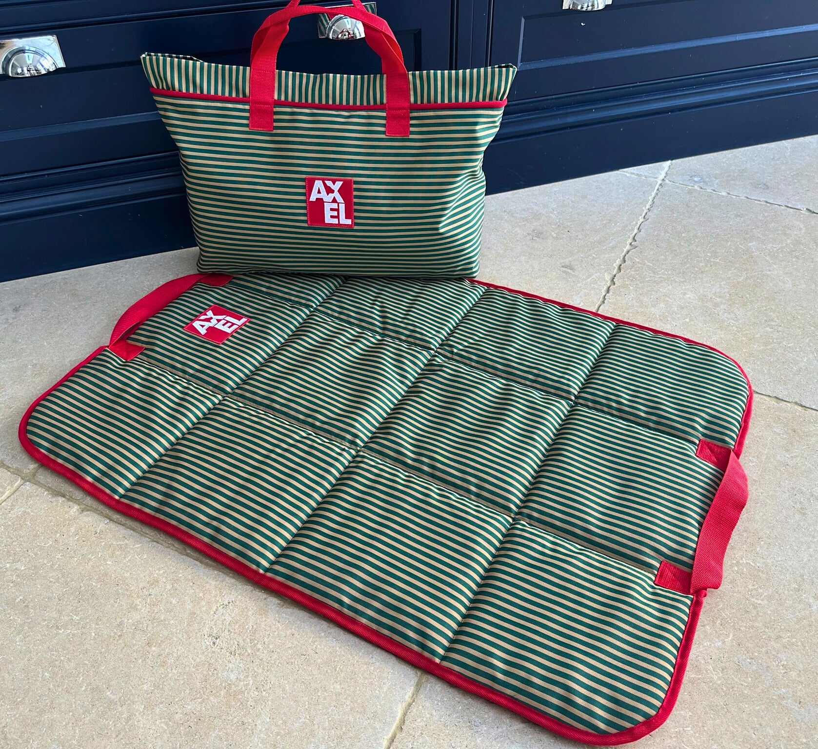 The Marine Stripe Travel Mat - Axel Dog Beds