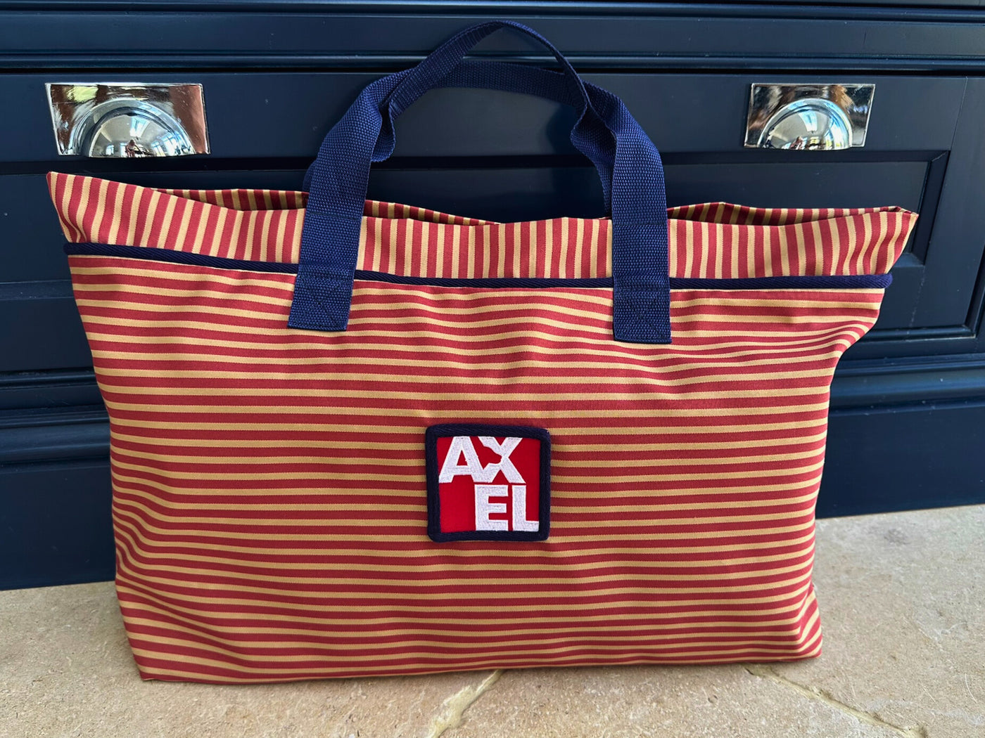 Marine Stripe Dog Travel Bag