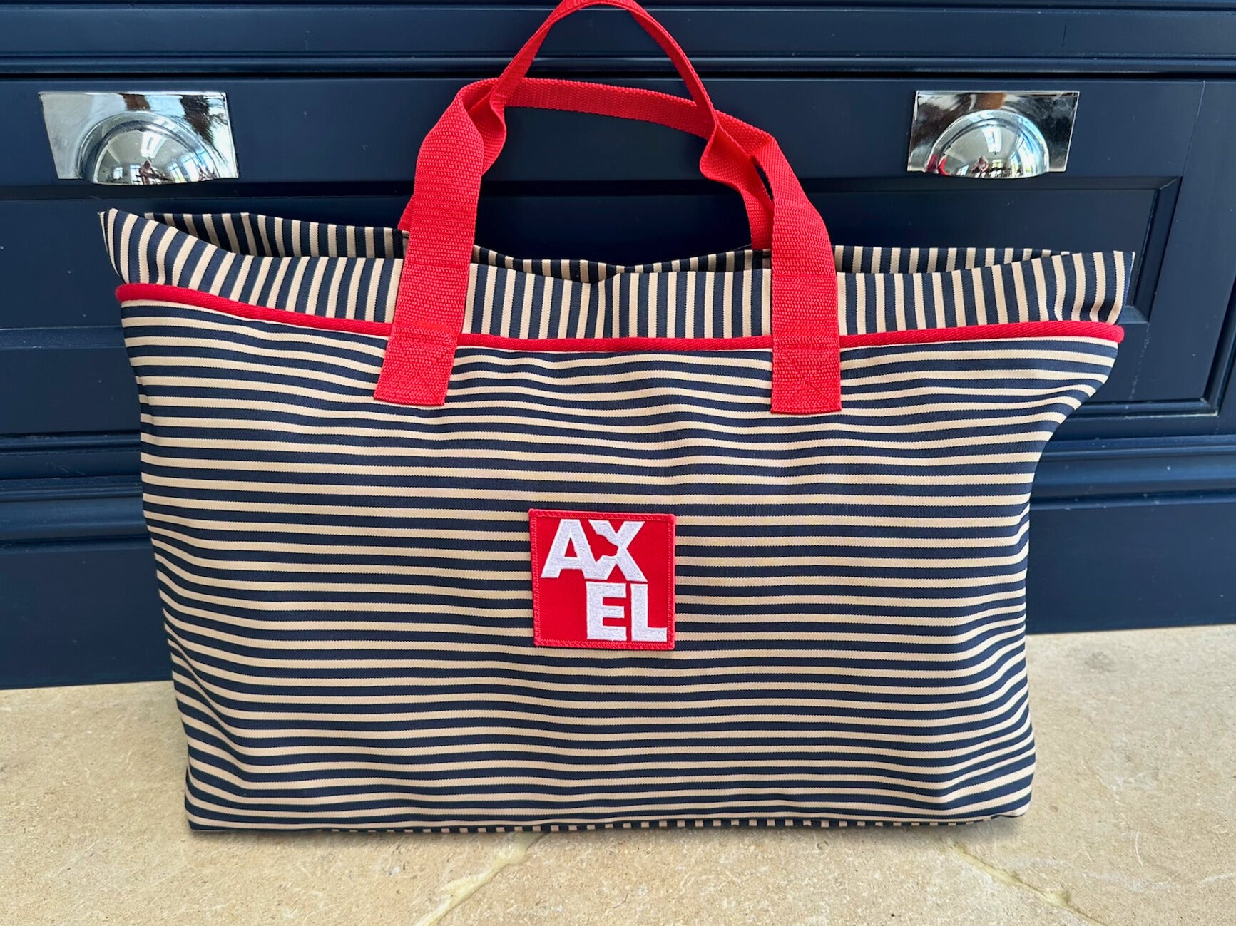 The Marine Stripe Travel Bag - Axel Dog Beds