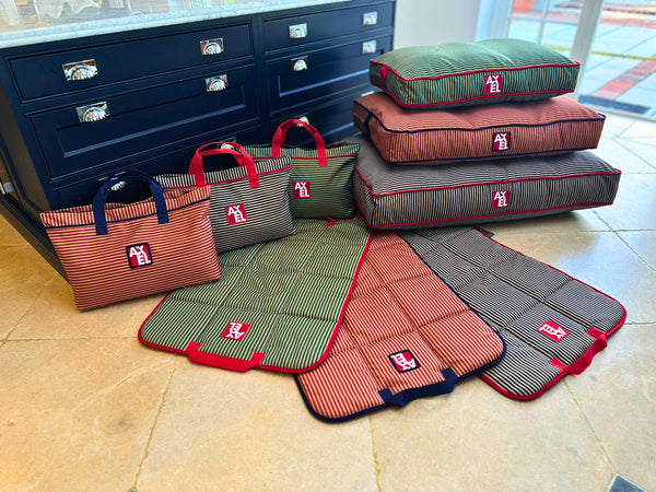 Marine Stripe Dog Bed — British Made — Axel Dog Beds