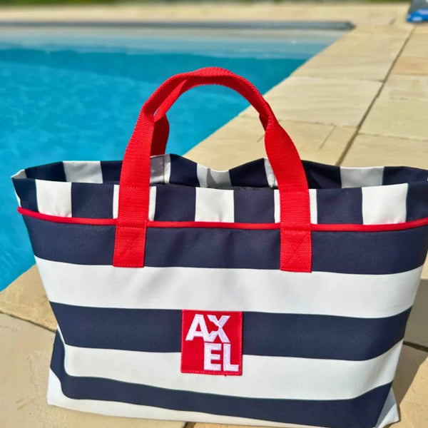 Coastal Stripe Dog Travel Bag — British Made — Axel Dog Beds